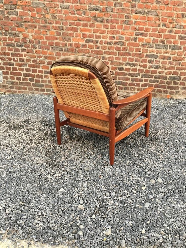 Salon Scandinave En Teck Comportant Une Banquette Et Deux Fauteuils Circa 1970