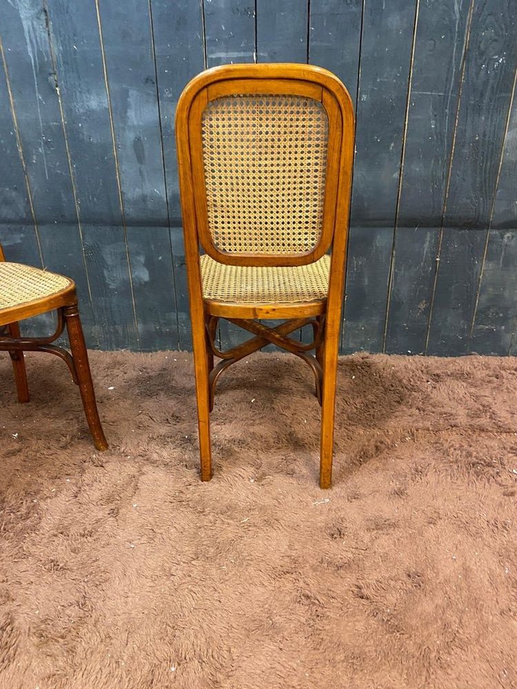 Suite De 5 Chaises Style Thonet En Bois Courbé Circa 1900