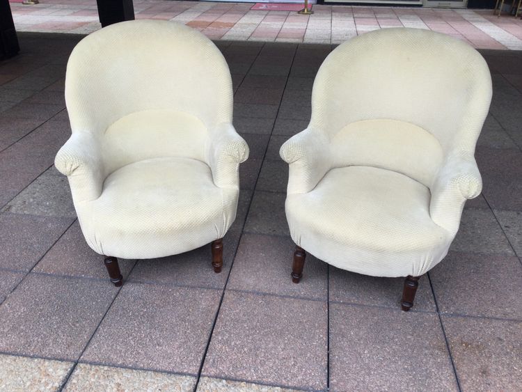 A pair of very comfortable bergères or chauffeuses.