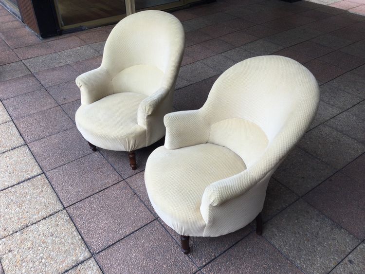 A pair of very comfortable bergères or chauffeuses.