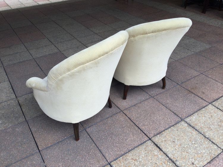A pair of very comfortable bergères or chauffeuses.