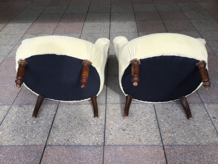 A pair of very comfortable bergères or chauffeuses.