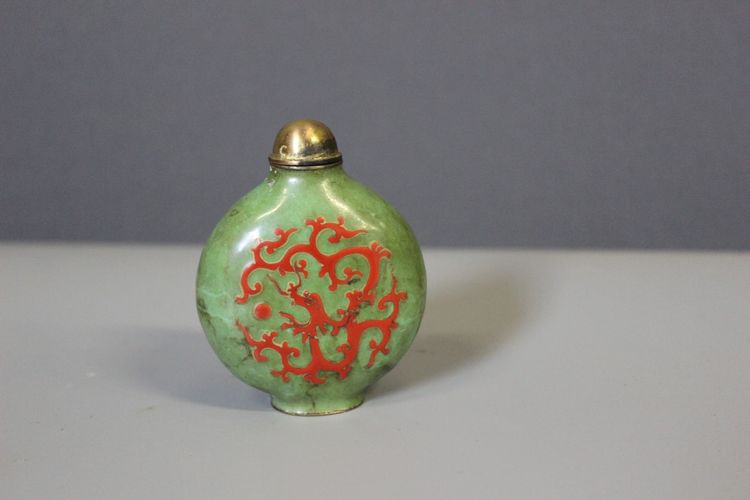 Tabatière émaillée Au Corail Rouge , Chine , Début XX