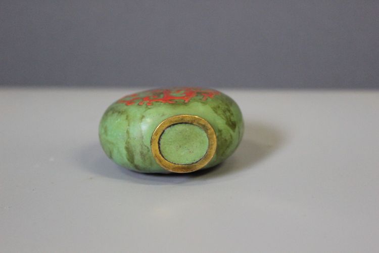 Tabatière émaillée Au Corail Rouge , Chine , Début XX