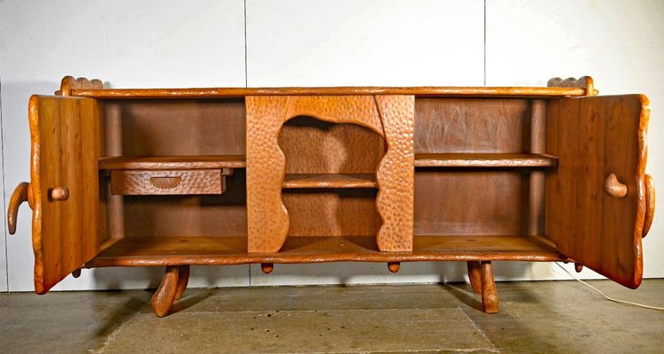 Original Brutalist Solid Elm Sideboard Circa 1950/1960