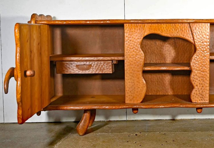 Original Brutalist Solid Elm Sideboard Circa 1950/1960
