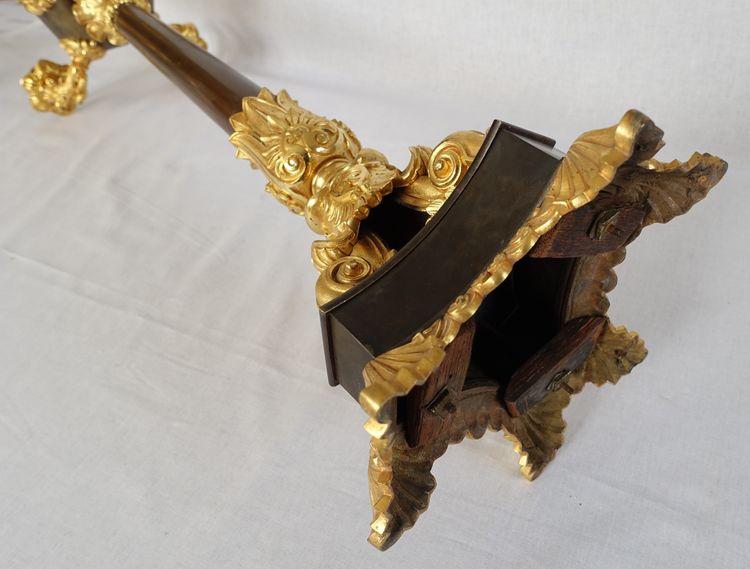 Pair of 6-light gilt bronze and patinated candelabra, Restoration - Empire style - 1830