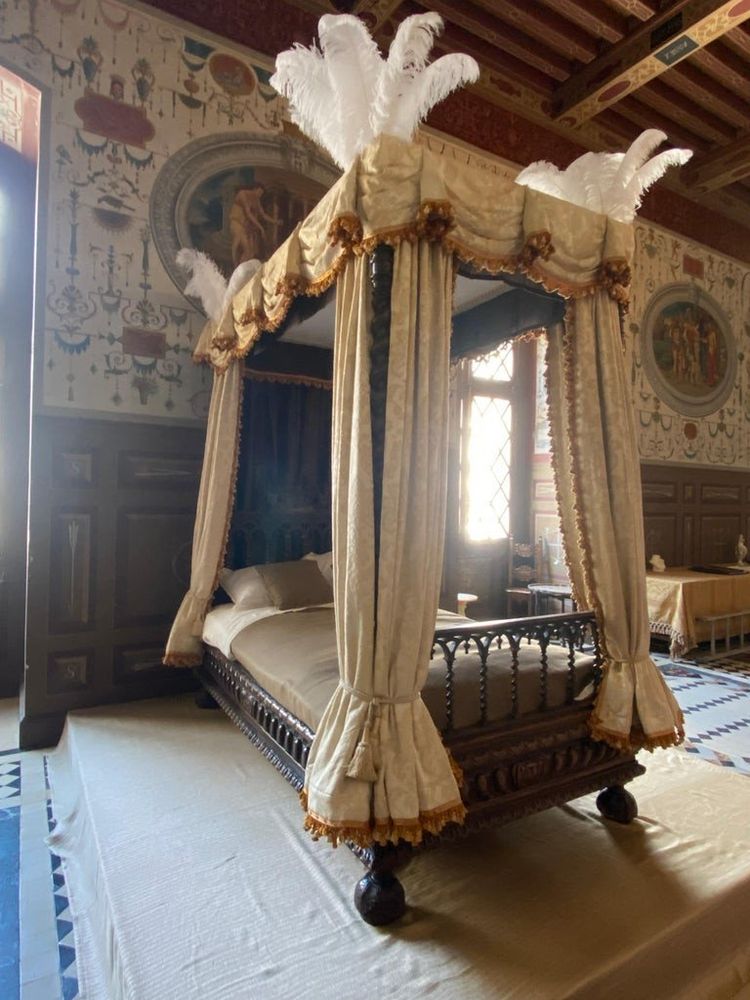Louis XIII-Style Canopy Bed, 19th Century, Fully Restored