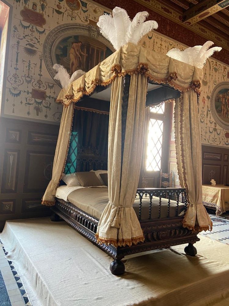 Louis XIII-Style Canopy Bed, 19th Century, Fully Restored