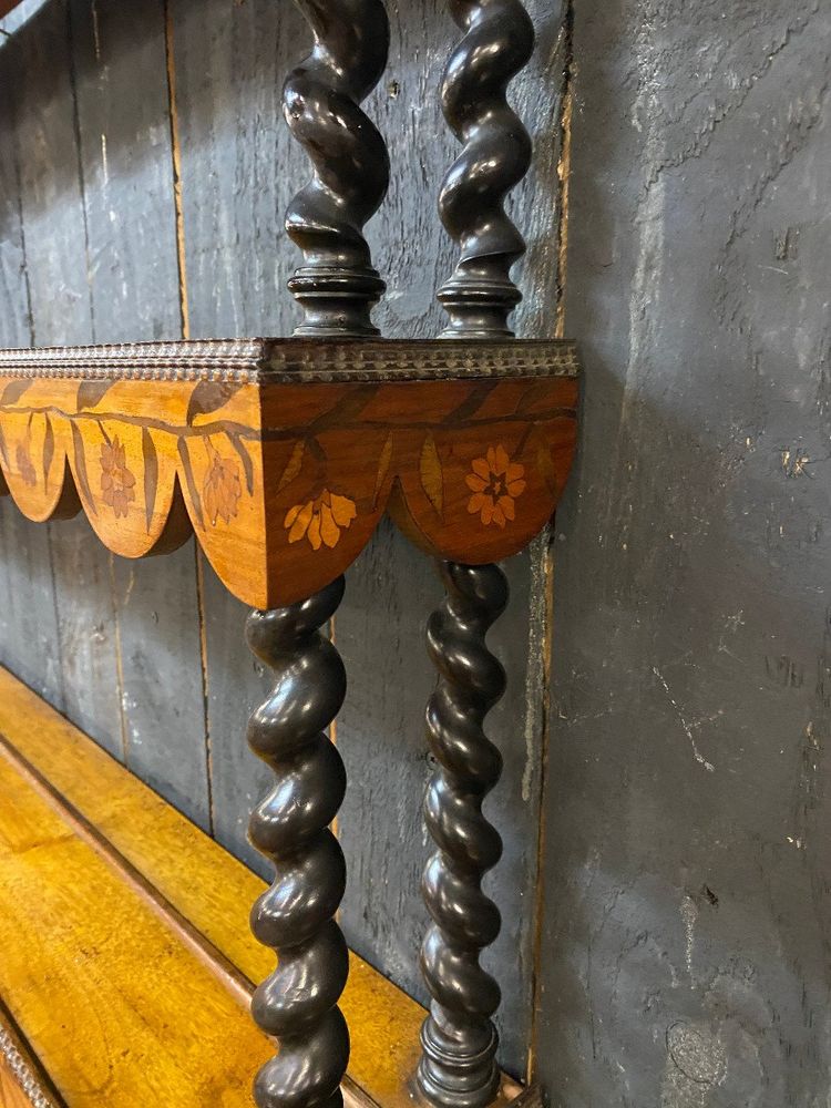 Large Dutch Rosewood Shelf, 19th Century Floral Design
