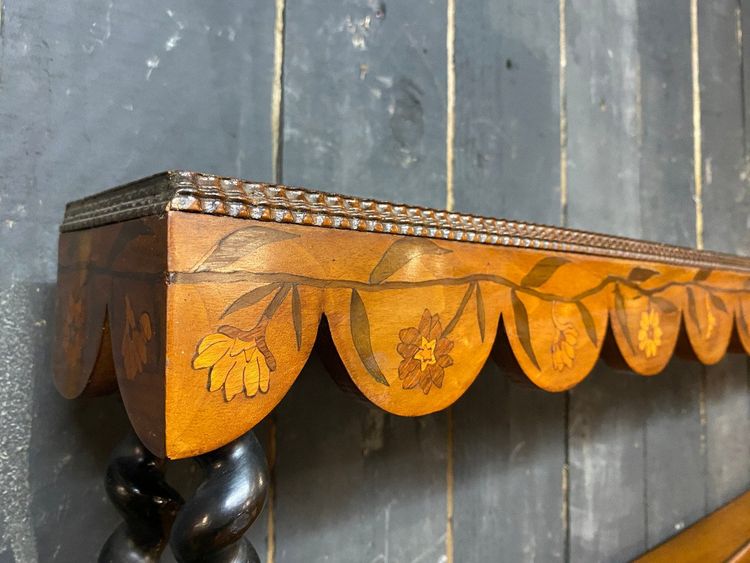 Large Dutch Rosewood Shelf, 19th Century Floral Design