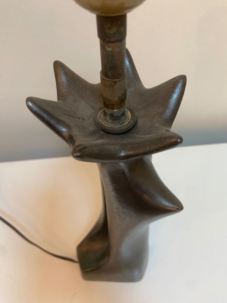 Lampe en céramique émaillée noire en forme de femme attribuée à Jacques Blin