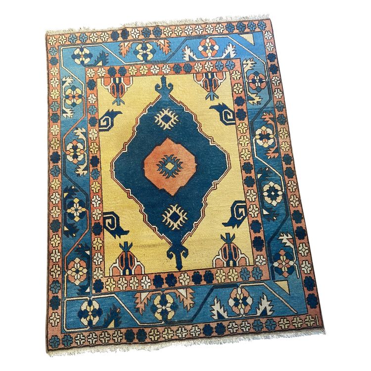 Large Kazak Caucasian rug with traditional geometric pattern Kazakhstan