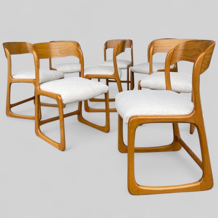 Baumann - Suite di 8 sedie modello Sledge Circa 1960
