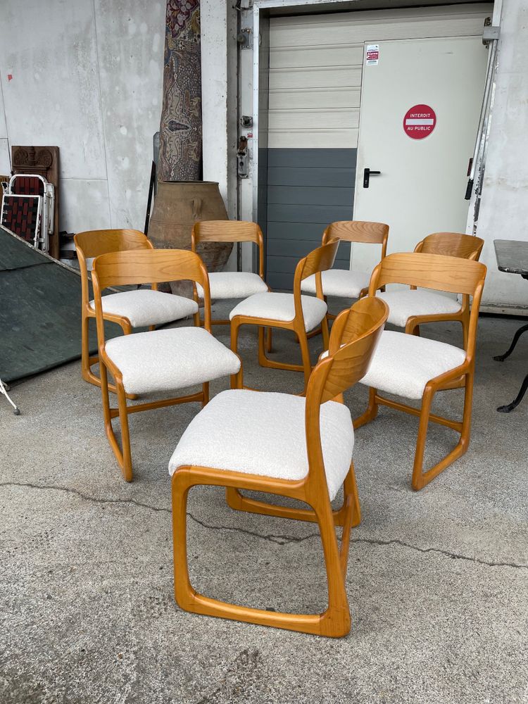 Baumann - Suite di 8 sedie modello Sledge Circa 1960