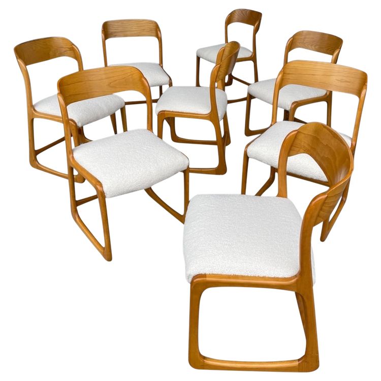 Baumann - Suite di 8 sedie modello Sledge Circa 1960