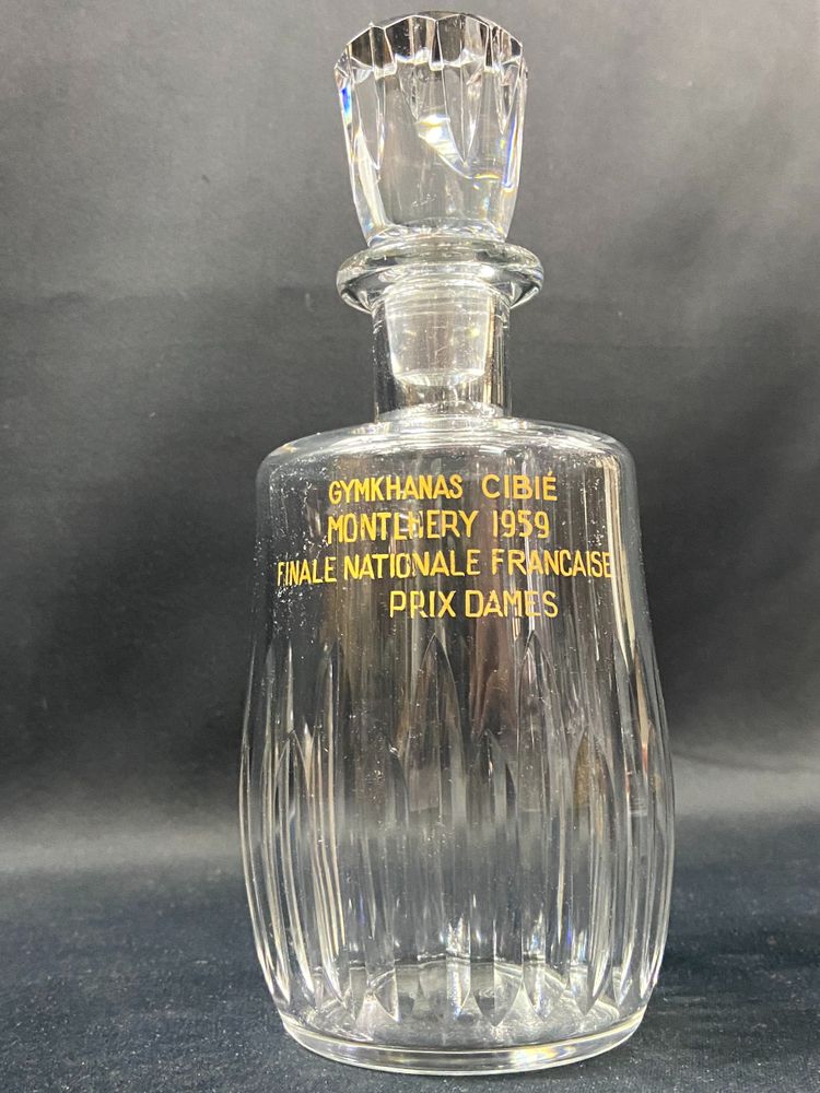 Trophäe Autorennen Karaffe Baccarat Cassino Gymkhana Cibié Monthléry 1959
