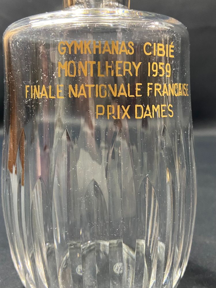 Trophäe Autorennen Karaffe Baccarat Cassino Gymkhana Cibié Monthléry 1959