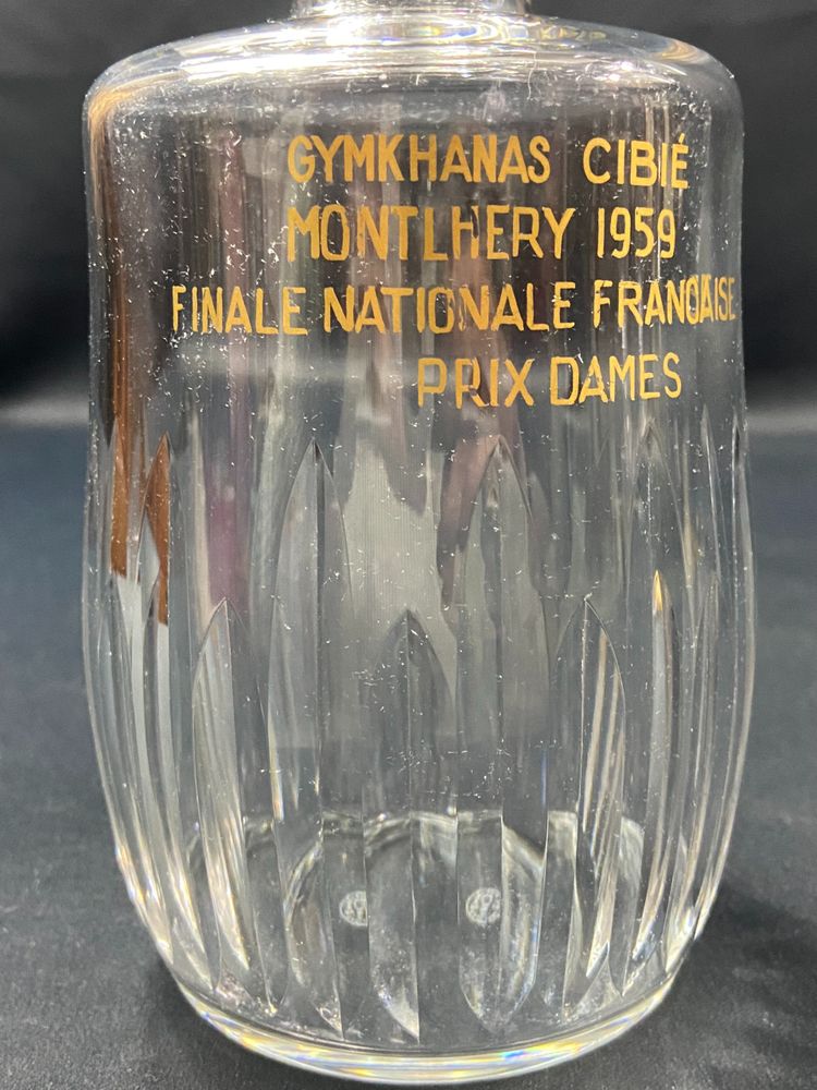 Trophäe Autorennen Karaffe Baccarat Cassino Gymkhana Cibié Monthléry 1959