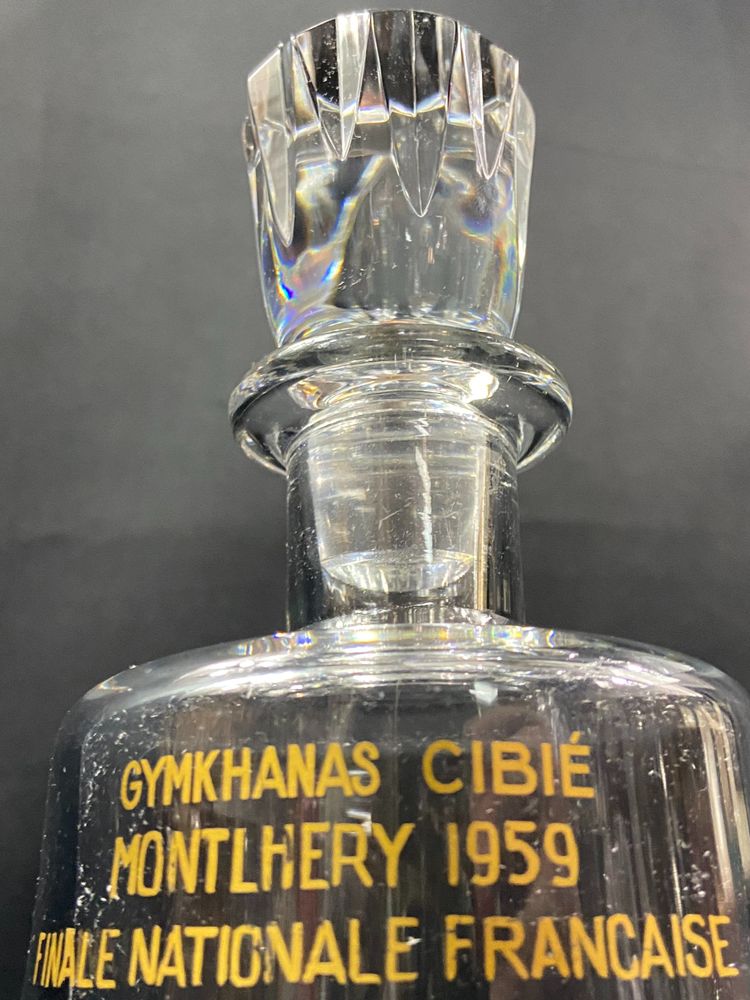 Trophäe Autorennen Karaffe Baccarat Cassino Gymkhana Cibié Monthléry 1959