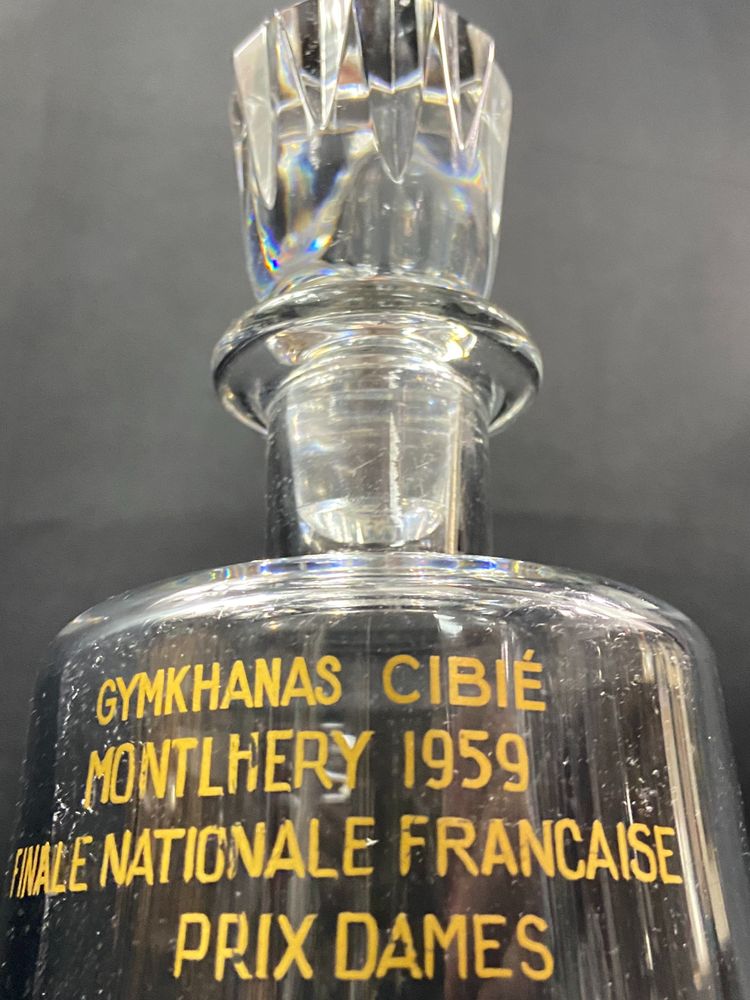 Trophäe Autorennen Karaffe Baccarat Cassino Gymkhana Cibié Monthléry 1959