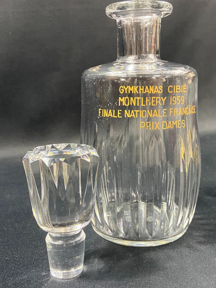 Trophäe Autorennen Karaffe Baccarat Cassino Gymkhana Cibié Monthléry 1959