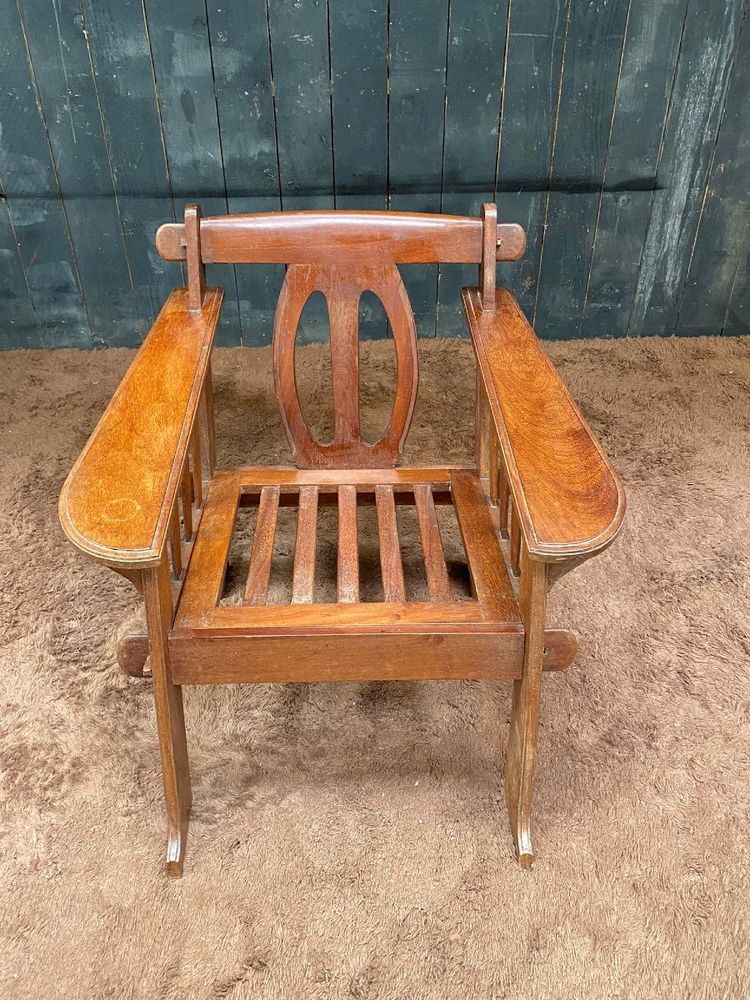 Pair of Arts and Crafts Style Teak Armchairs