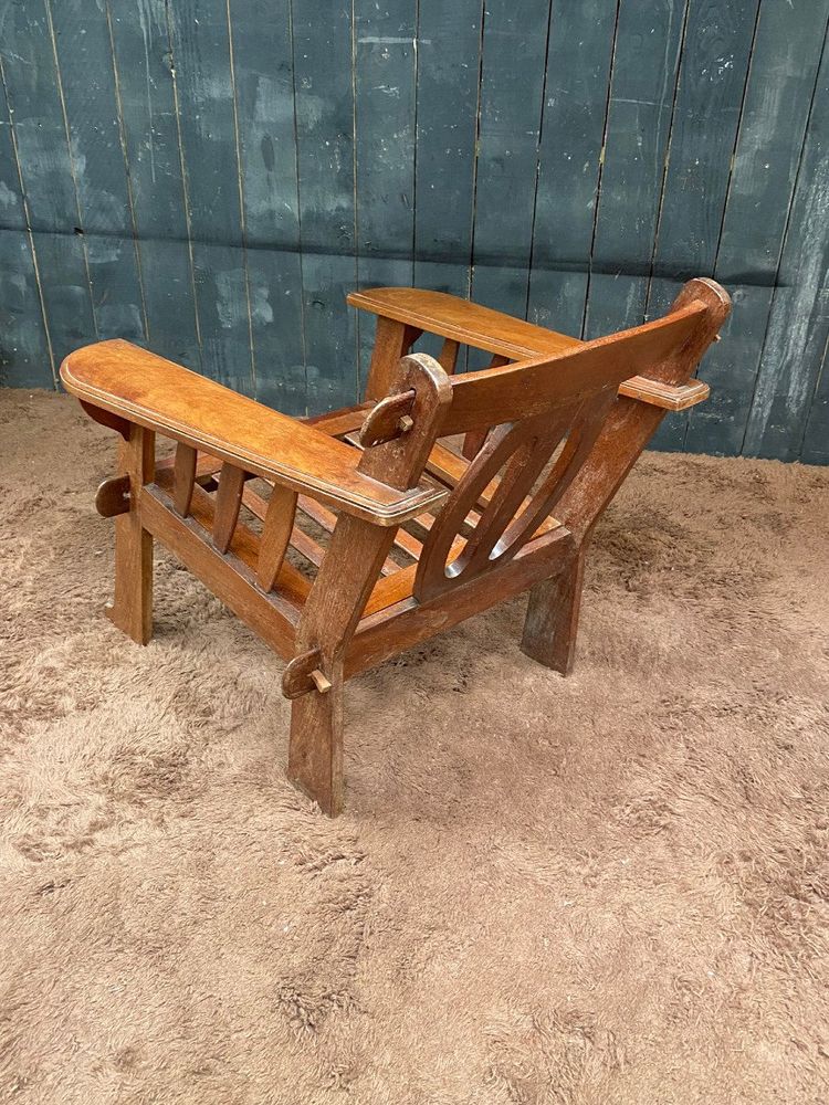 Pair of Arts and Crafts Style Teak Armchairs