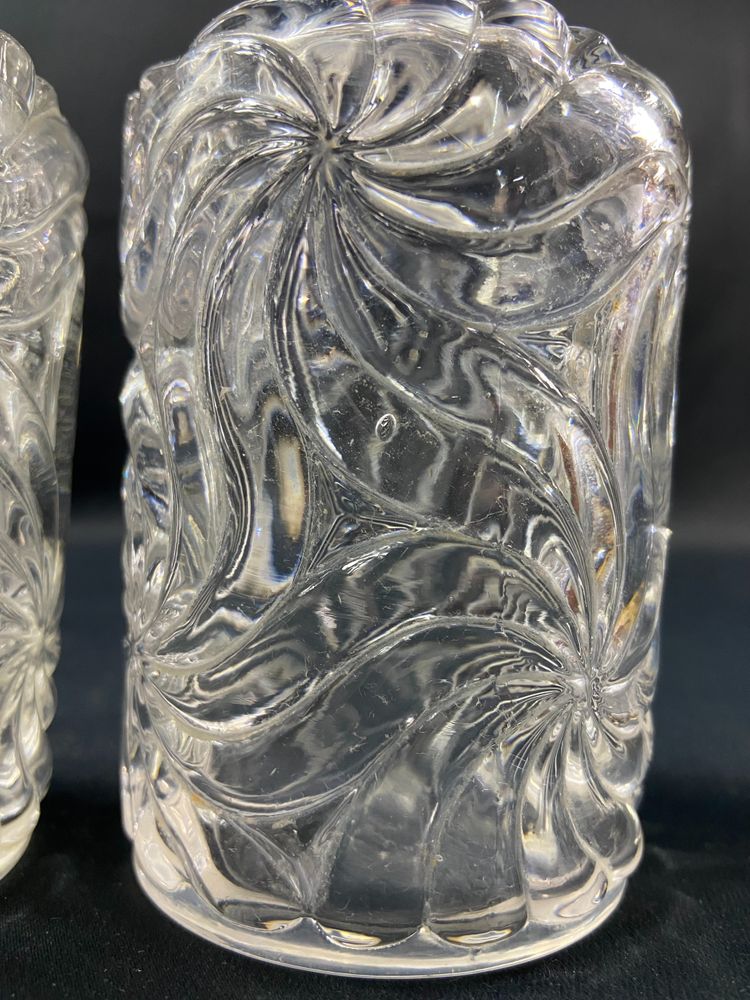 Paire flacons à parfum début XXe cristal SAINT LOUIS modèle Fleurs de violettes
