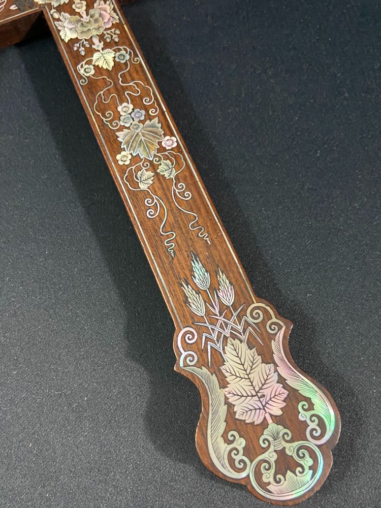 Mahogany apostolic cross inlaid with mother-of-pearl Macao Tonkin Indochina 19th century China