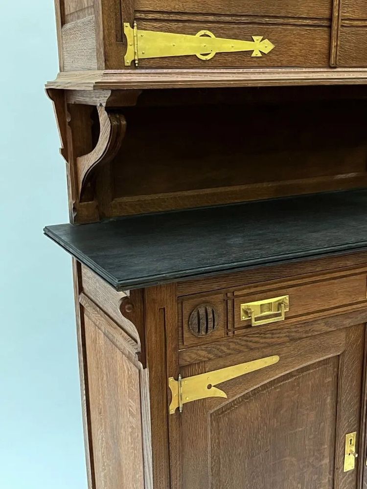Art Nouveau Oak Buffet Circa 1900 In The Style Of Gustave Serrurier Bovy