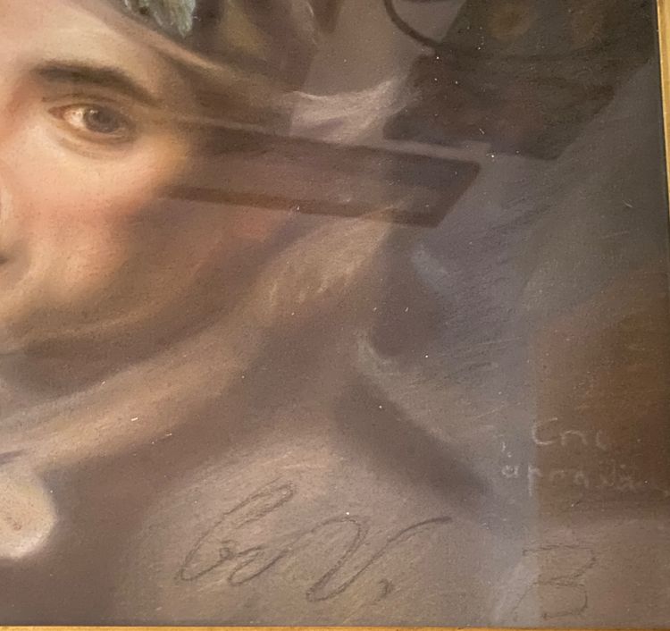 "Der junge spanische Trinker". Pastell Mitte des 20. Jahrhunderts nach M. Quentin de La Tour.