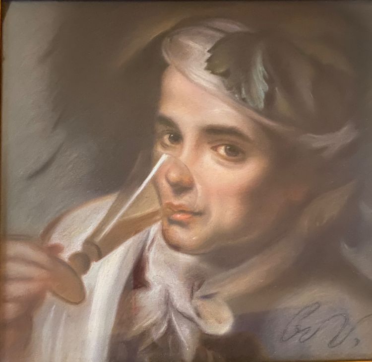 "Der junge spanische Trinker". Pastell Mitte des 20. Jahrhunderts nach M. Quentin de La Tour.