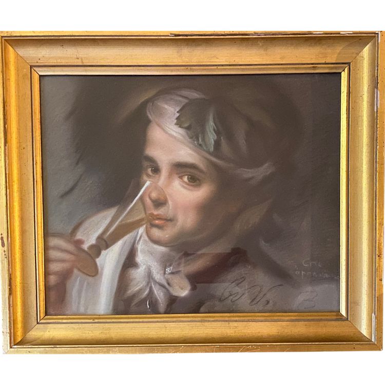 "Der junge spanische Trinker". Pastell Mitte des 20. Jahrhunderts nach M. Quentin de La Tour.