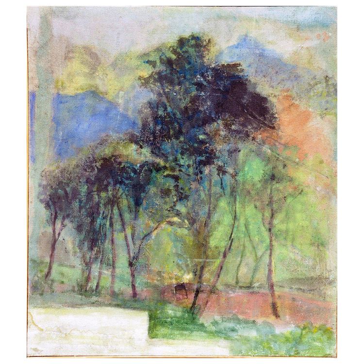 René Schlosser painting on canvas circa 1980