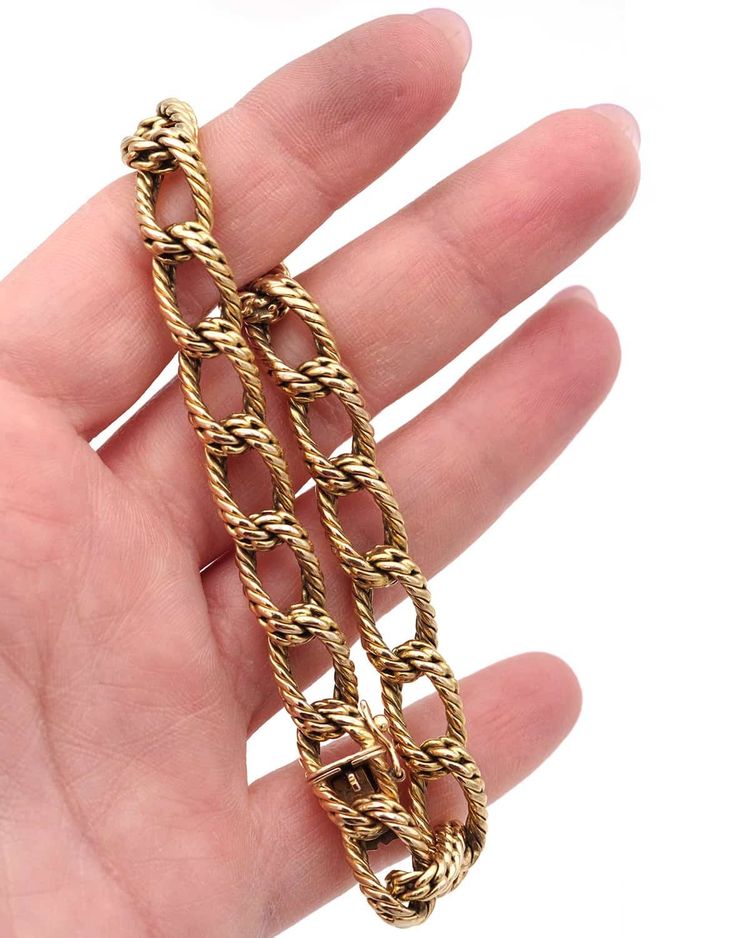 70er Jahre Gourmet-Armband aus strukturiertem 18k Gold, Vintage-Armband, geflochtene Masche, Seventies-Armband