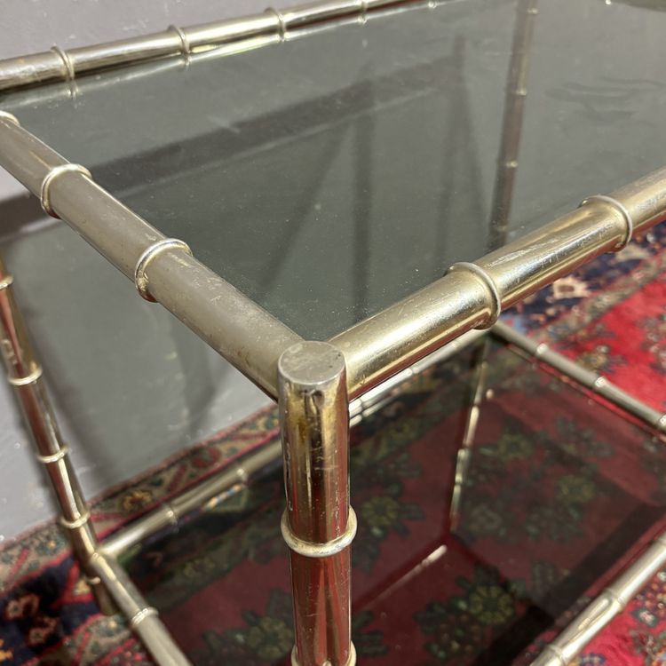 Table basse en « faux bambou » au design des années 70