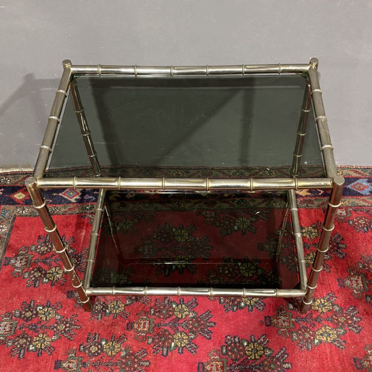 Table basse en « faux bambou » au design des années 70