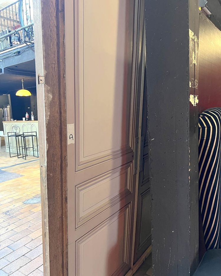 Double porte avec bâti en chêne 175,5×290 cm