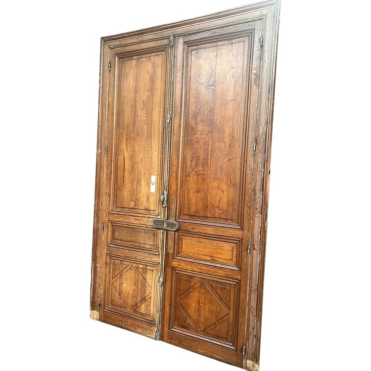 Double porte avec bâti en chêne 175,5×290 cm