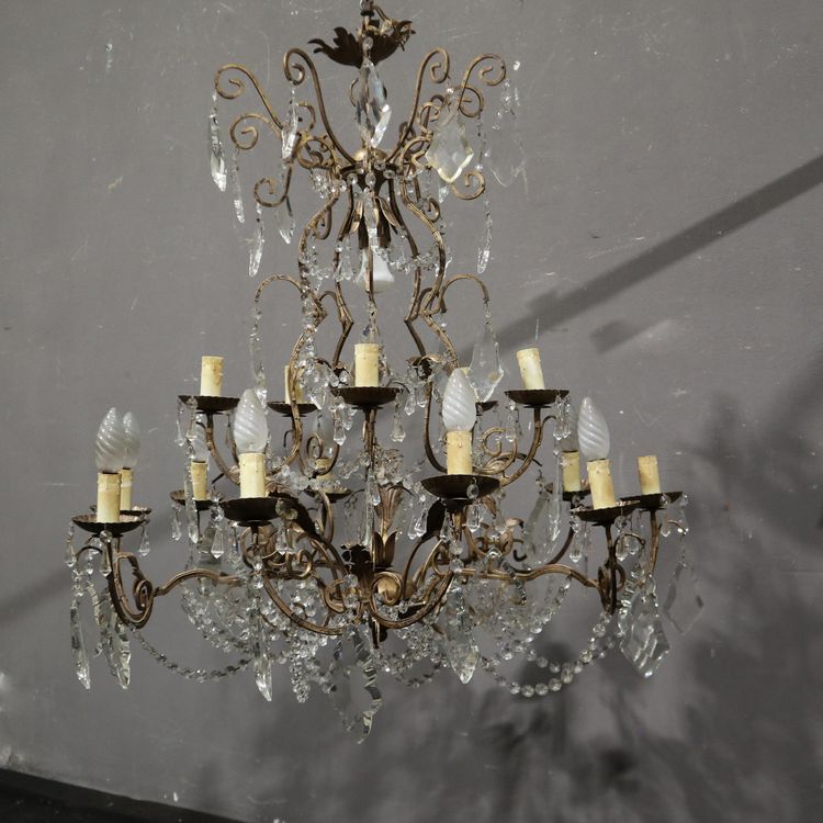Antico Lampadario a gocce Liberty