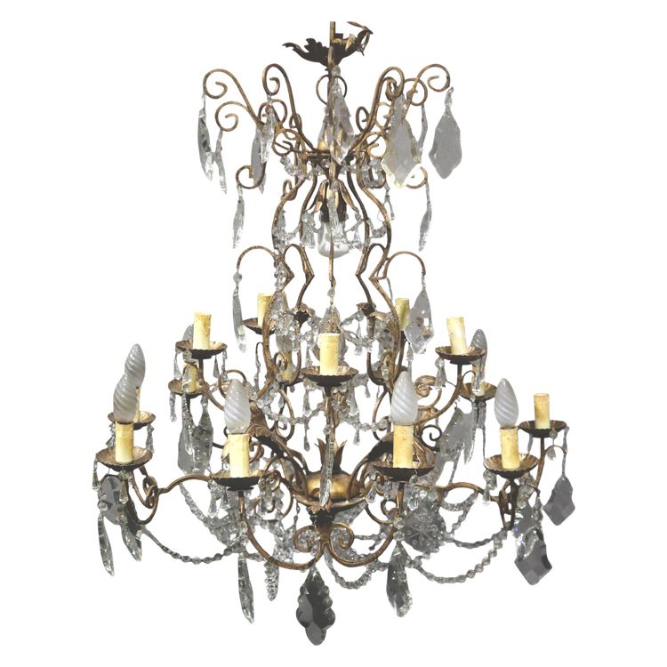 Antico Lampadario a gocce Liberty