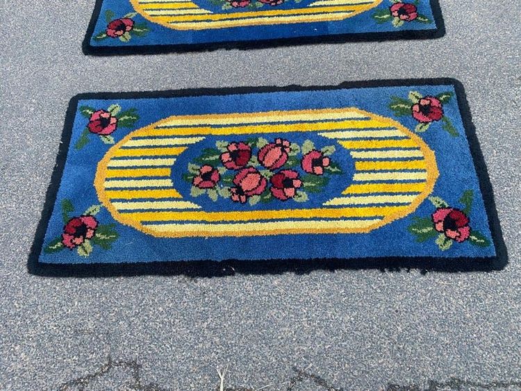 Paire De Tapis Art Deco En Laine, Circa 1930