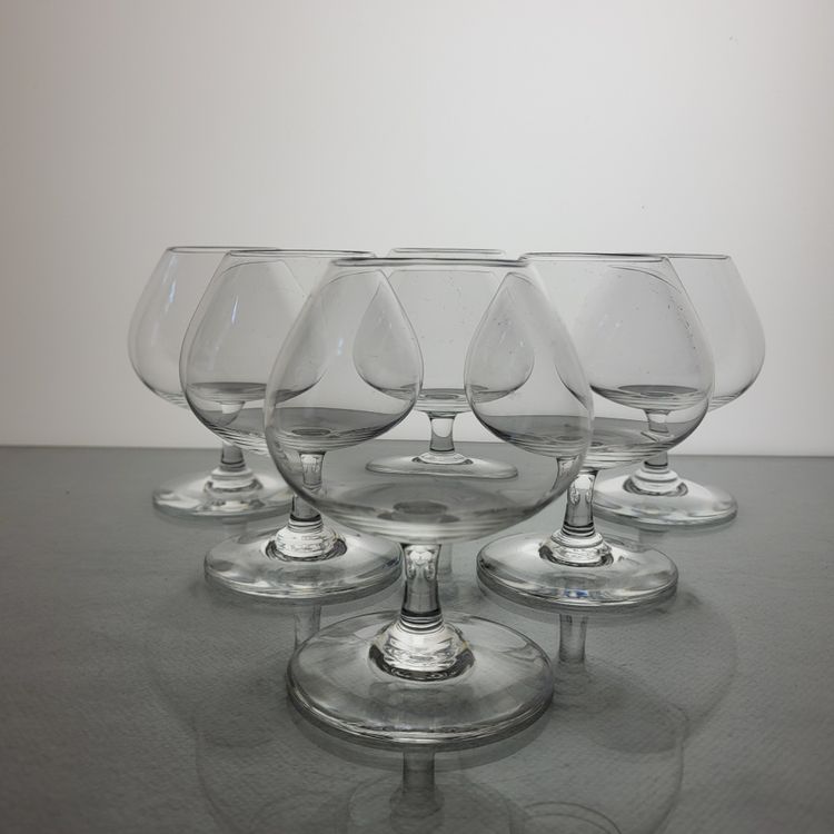 Set of 6 Baccarat crystal cognac glasses