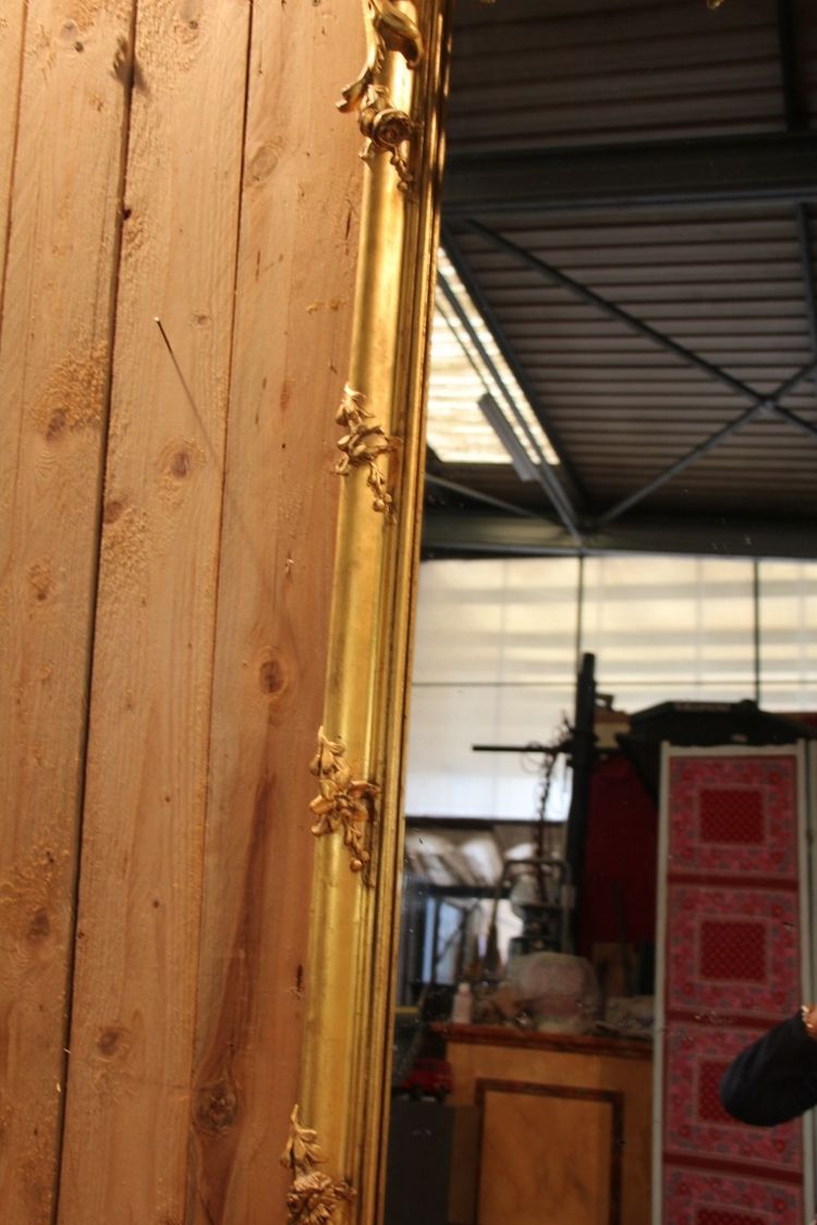 Large Napoleon III Gilded Wood Mirror With Putti And Mascaron