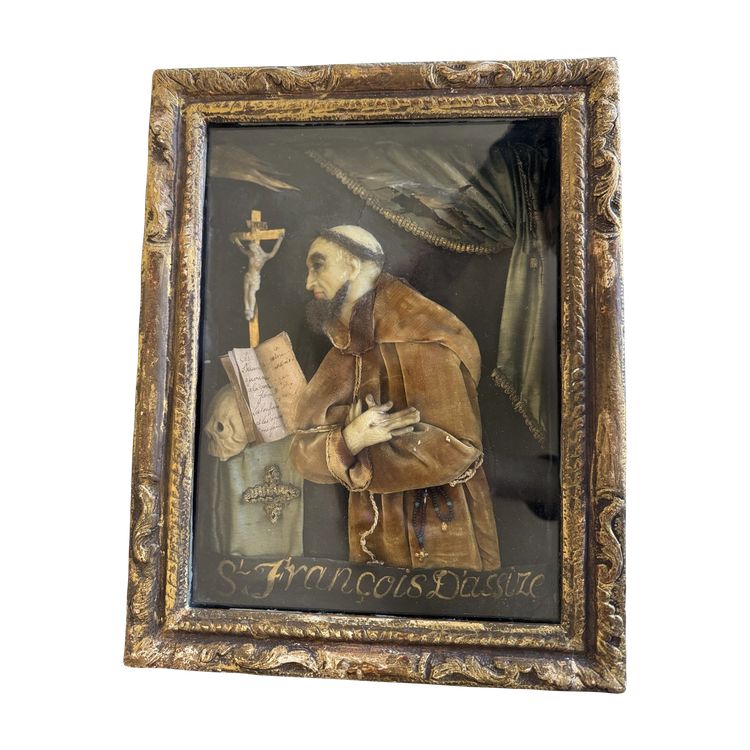 Saint François D'assise - Dressed wax - 18th century