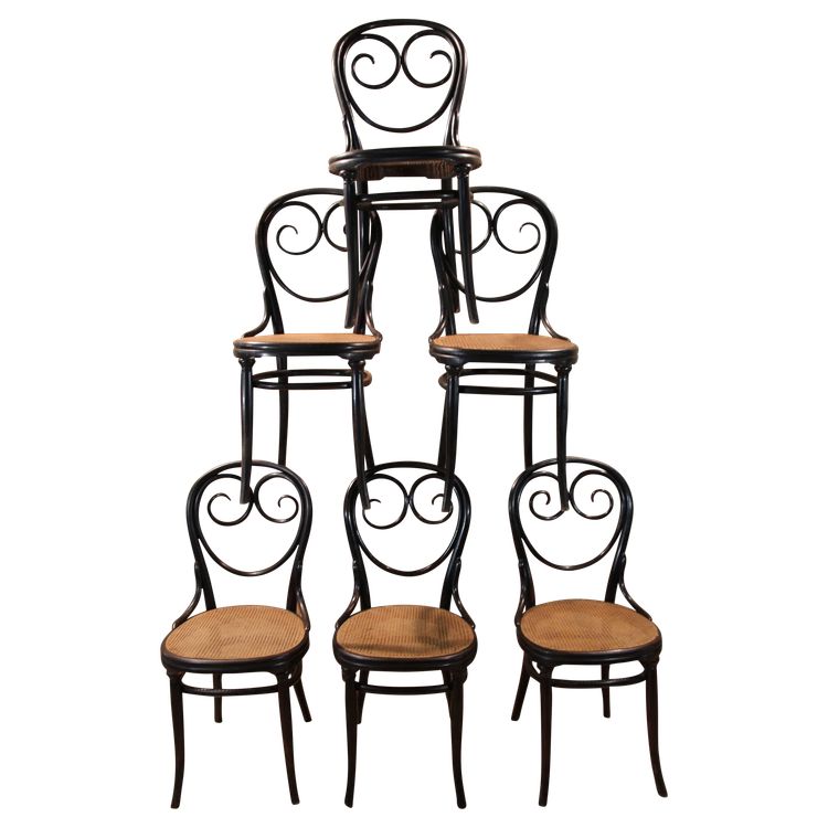 Set Of 6 Thonet Chairs N°2 Napoléon III