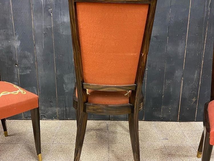 Baptistin Spade, rara suite di 8 sedie Art Déco con arazzo 1930/1940 circa