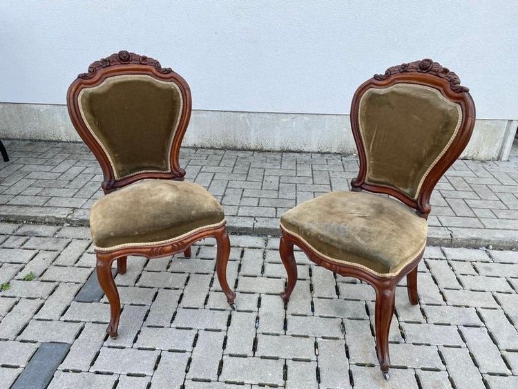 Important Salon Louis-philippe En Acajou Composé De 12 Chaises, 2 Fauteuils Et Un Canapé