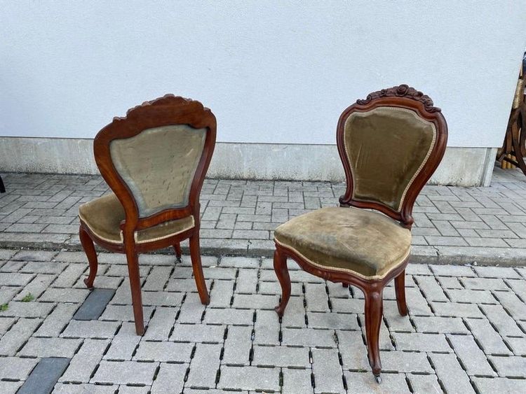 Important Salon Louis-philippe En Acajou Composé De 12 Chaises, 2 Fauteuils Et Un Canapé